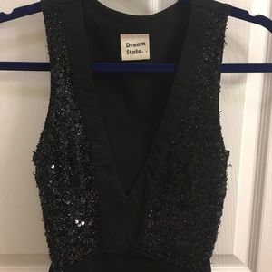 Gorgeous Black Sequin Bodysuit size small
